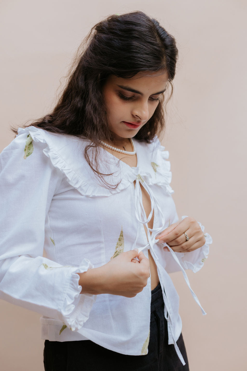 Leafy Collared Full-Sleeved Shirt