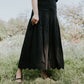 Black Scallop Pleated Skirt