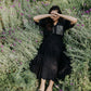 Black Scallop Pleated Skirt