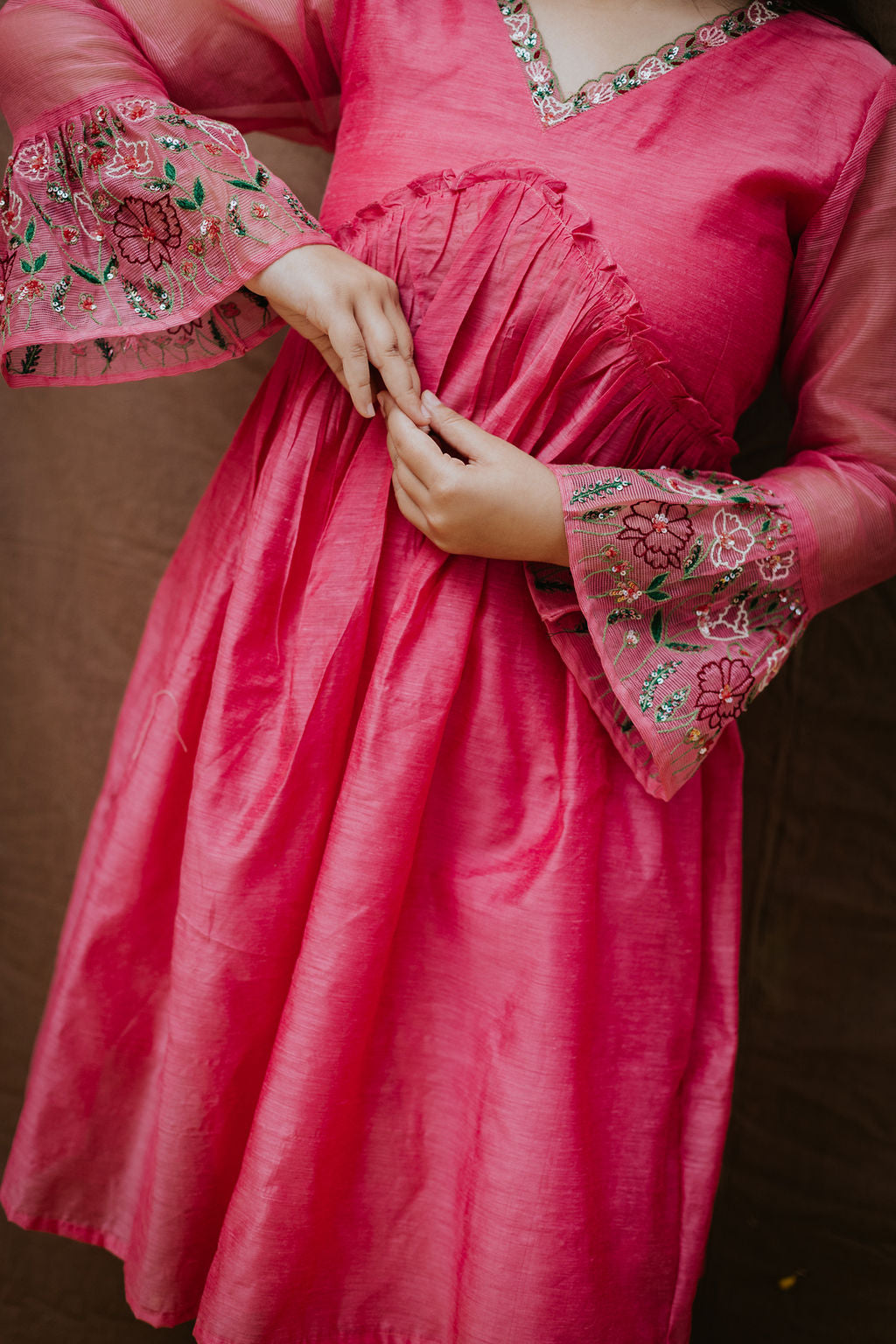 Rubaab Chanderi Kurta Pant Set