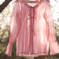 Soft Peony Frill Pintuck Top