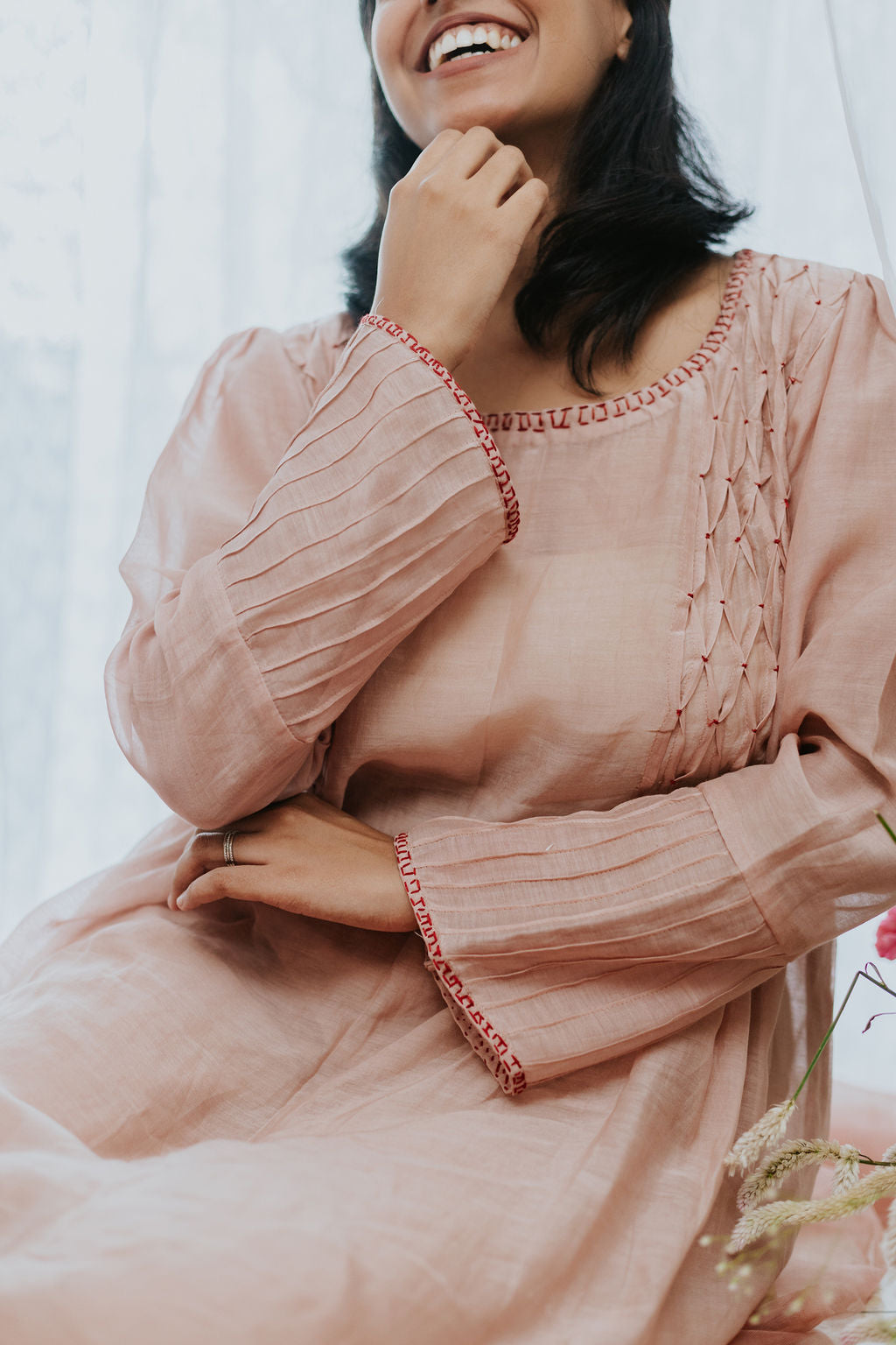 Gulabi Resham Kurta