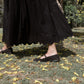 Black Scallop Pleated Skirt