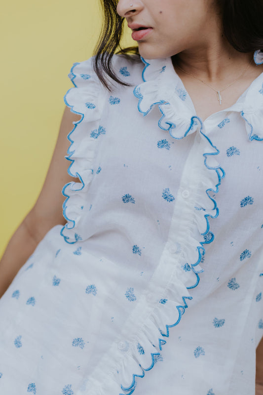 Hydrangea Frill Shirt