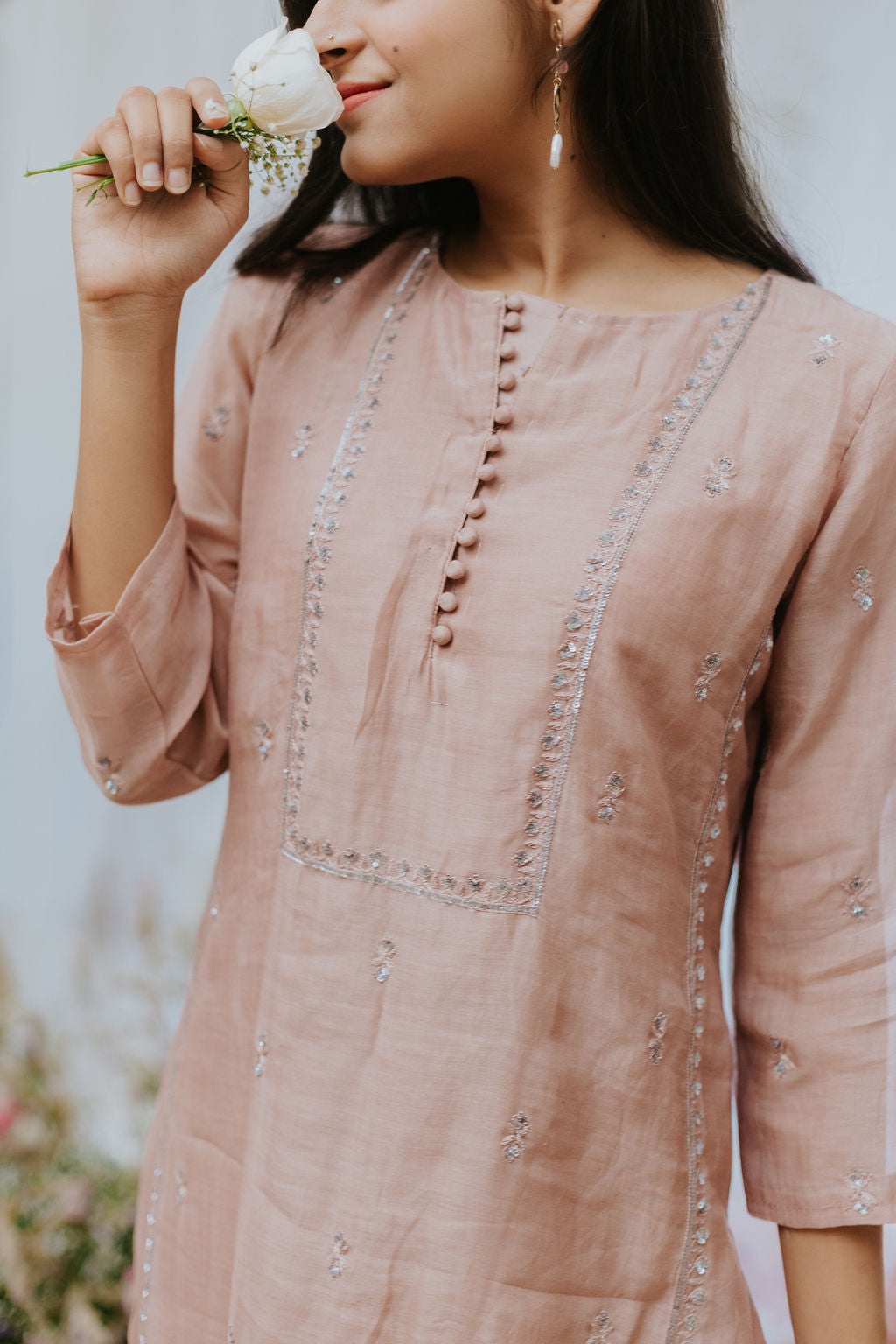 Gulmohar Chanderi Kurta Set