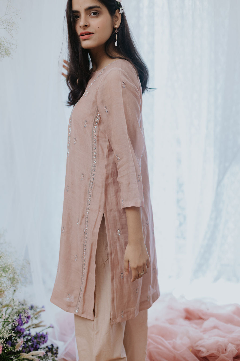 Gulmohar Chanderi Kurta Set