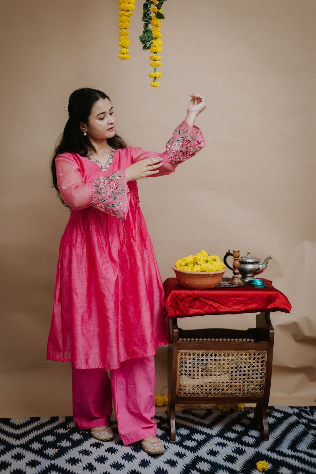Rubaab Chanderi Kurta Pant Set