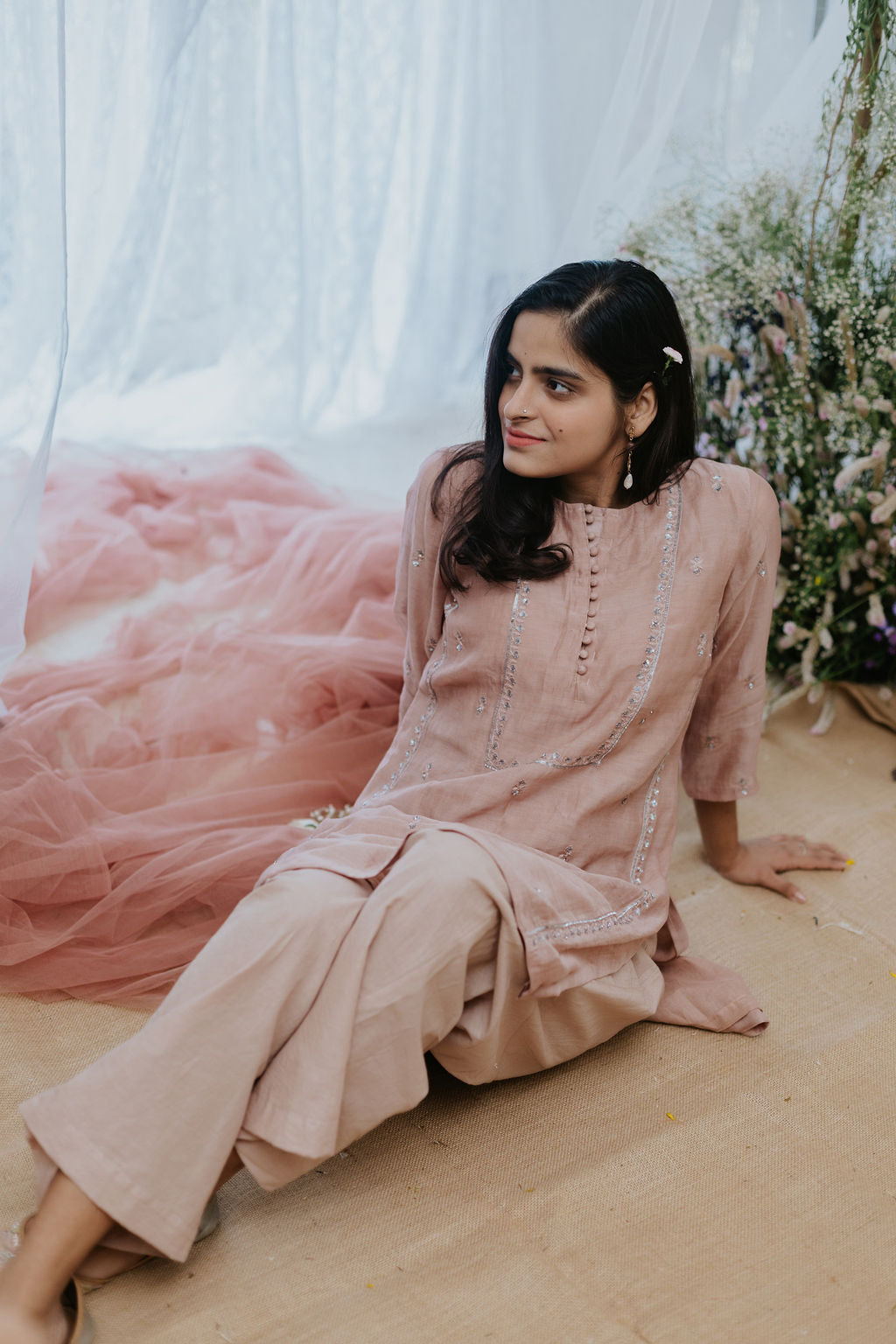 Gulmohar Chanderi Kurta Set