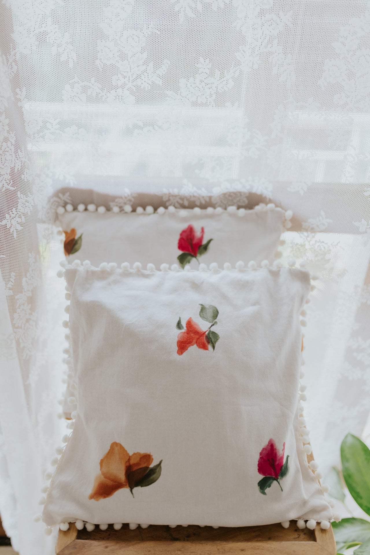 Hand-Painted Cushion Covers - Set of 2