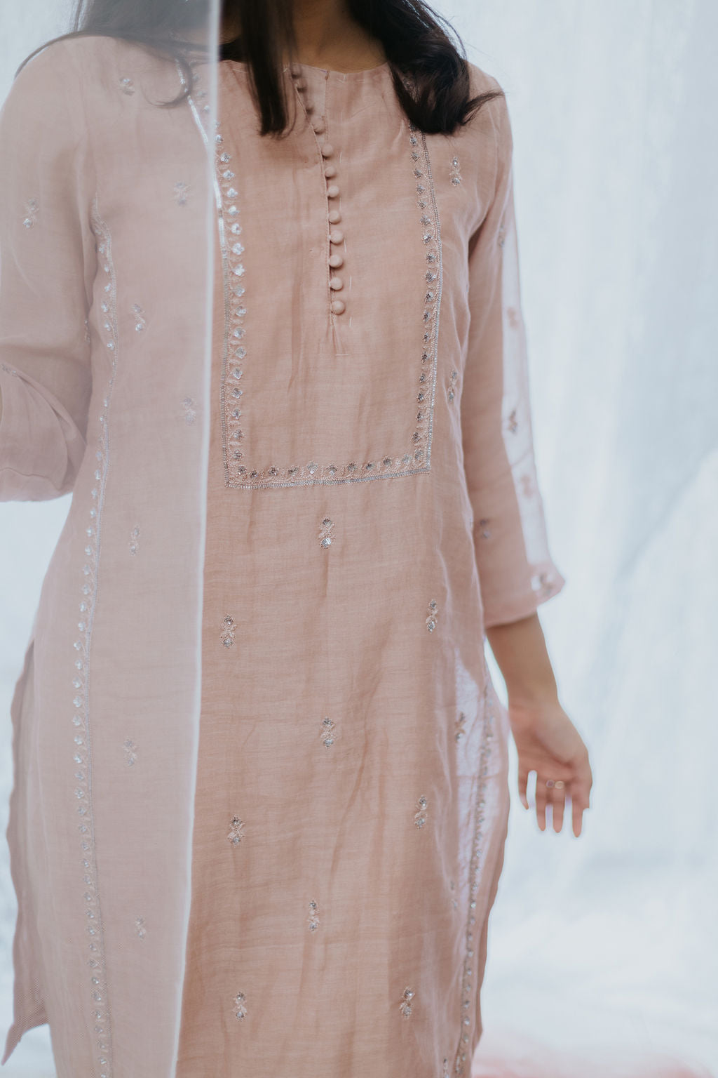 Gulmohar Chanderi Kurta Set