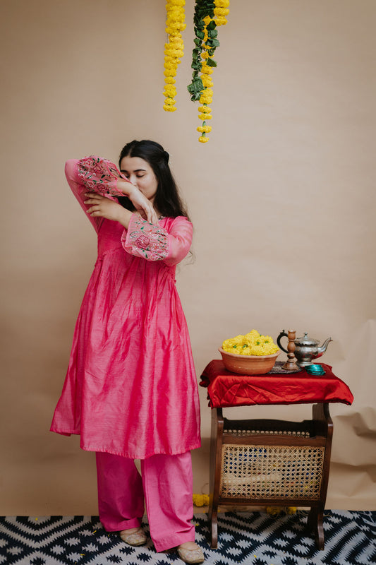 Rubaab Chanderi Kurta Pant Set