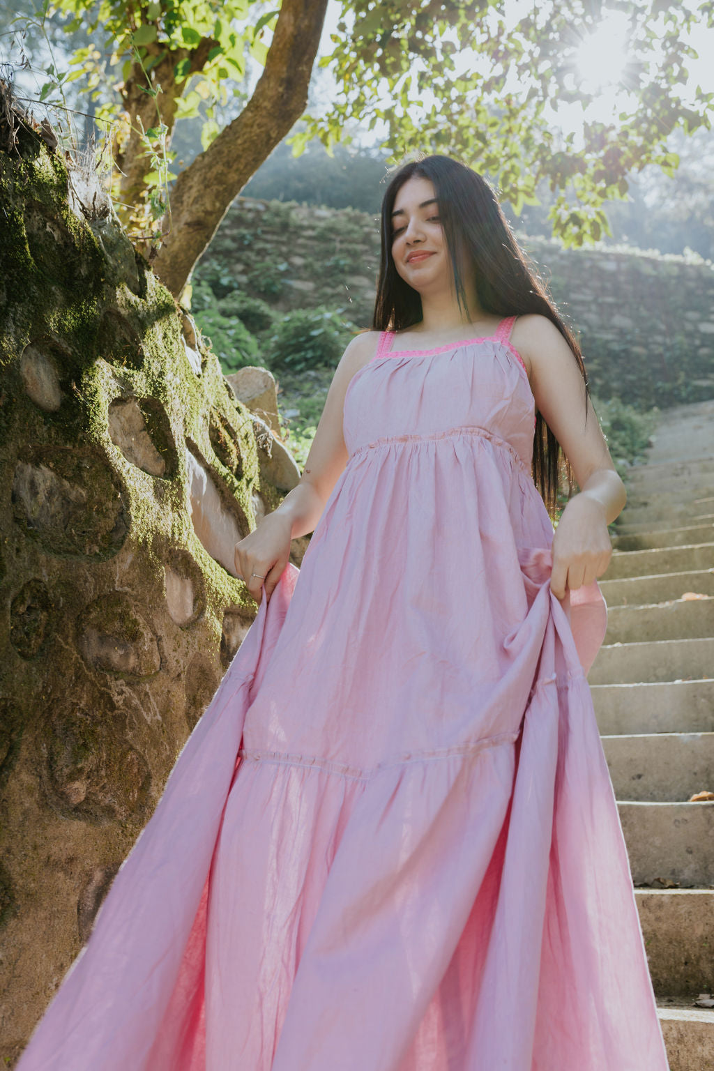 Powder Pink Flair Dress