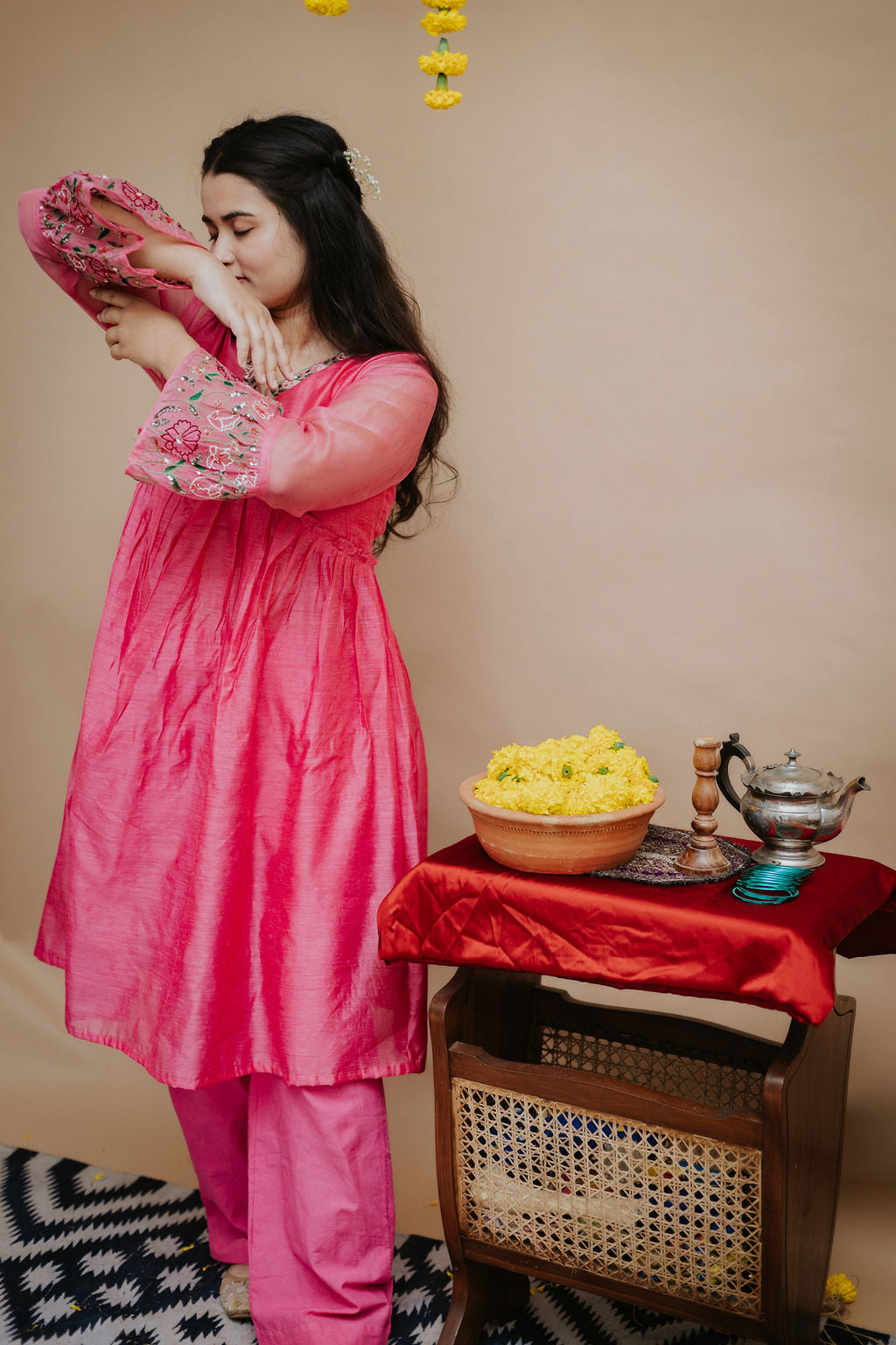 Rubaab Chanderi Kurta Pant Set