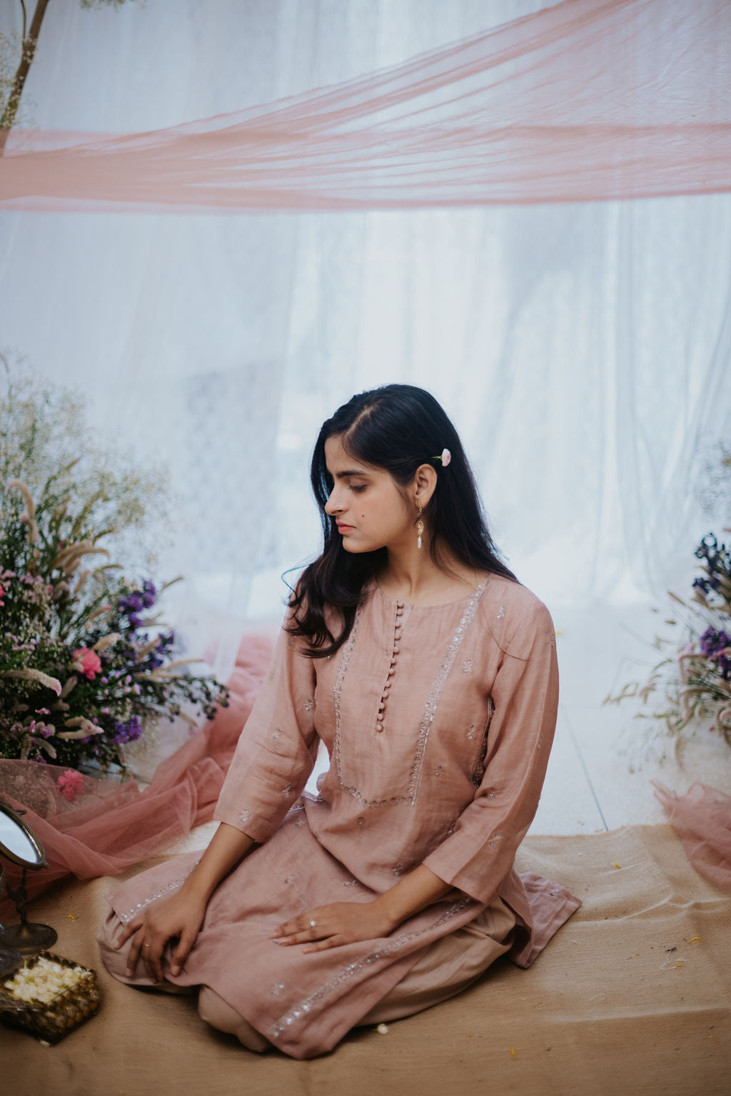 Gulmohar Chanderi Kurta Set