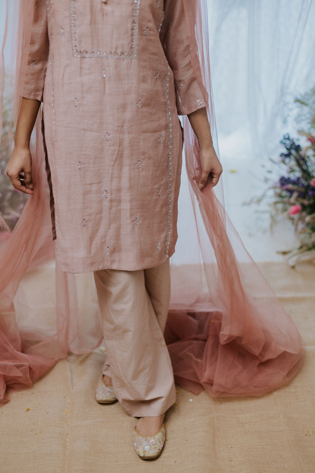 Gulmohar Chanderi Kurta Set