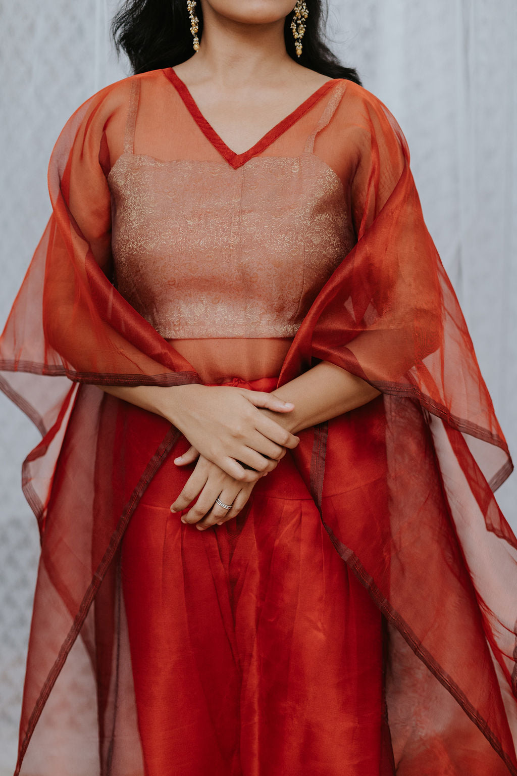 Red Organza Kaftan
