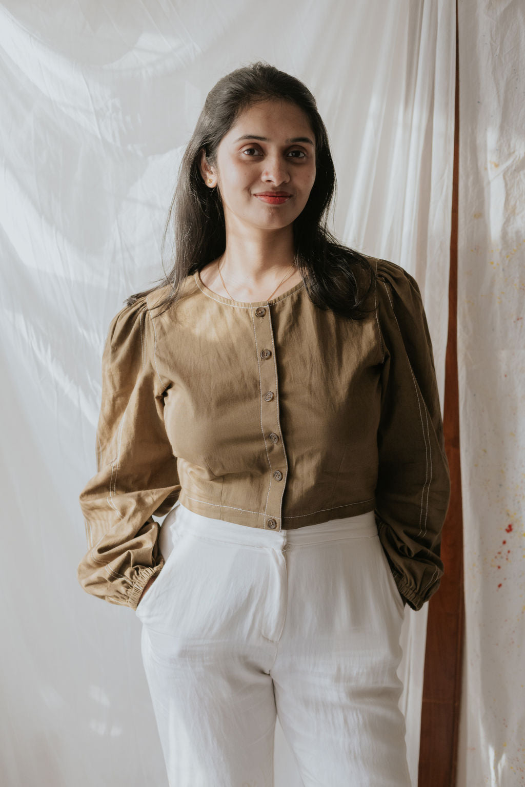 Chestnut Charm Cotton Shirt