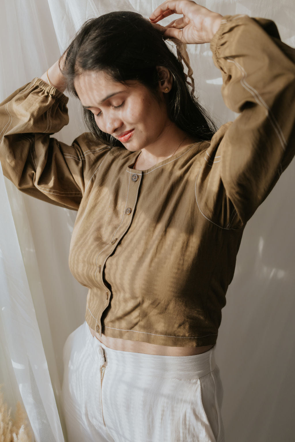 Chestnut Charm Cotton Shirt
