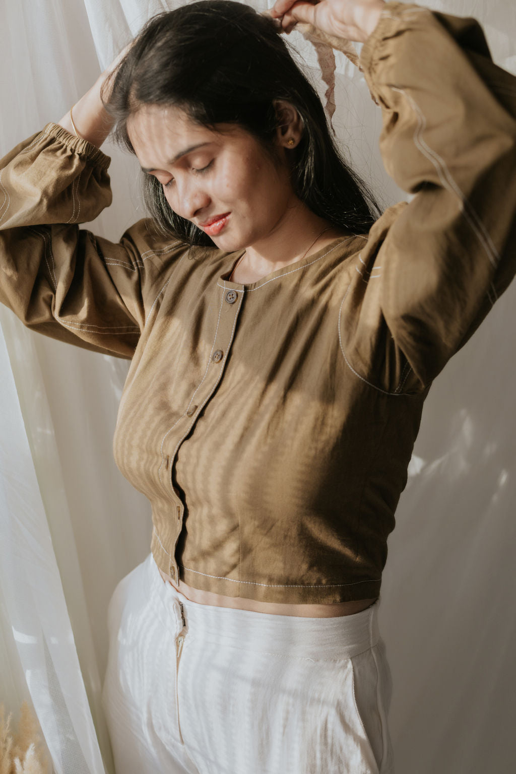 Chestnut Charm Cotton Shirt