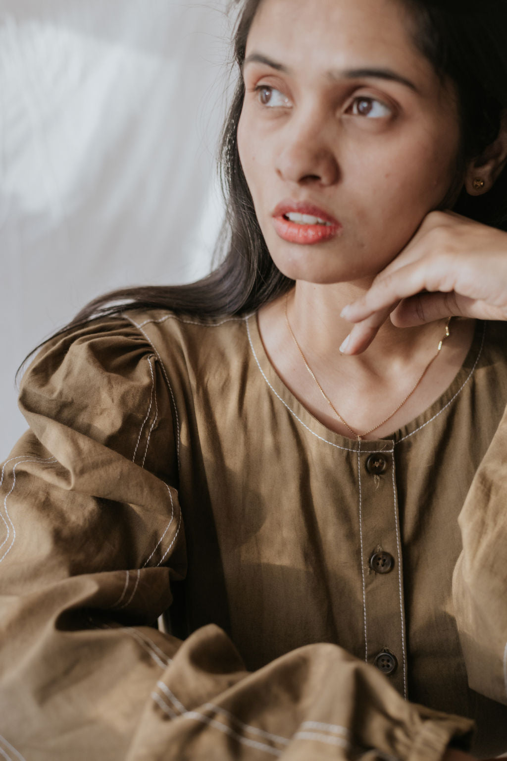 Chestnut Charm Cotton Shirt